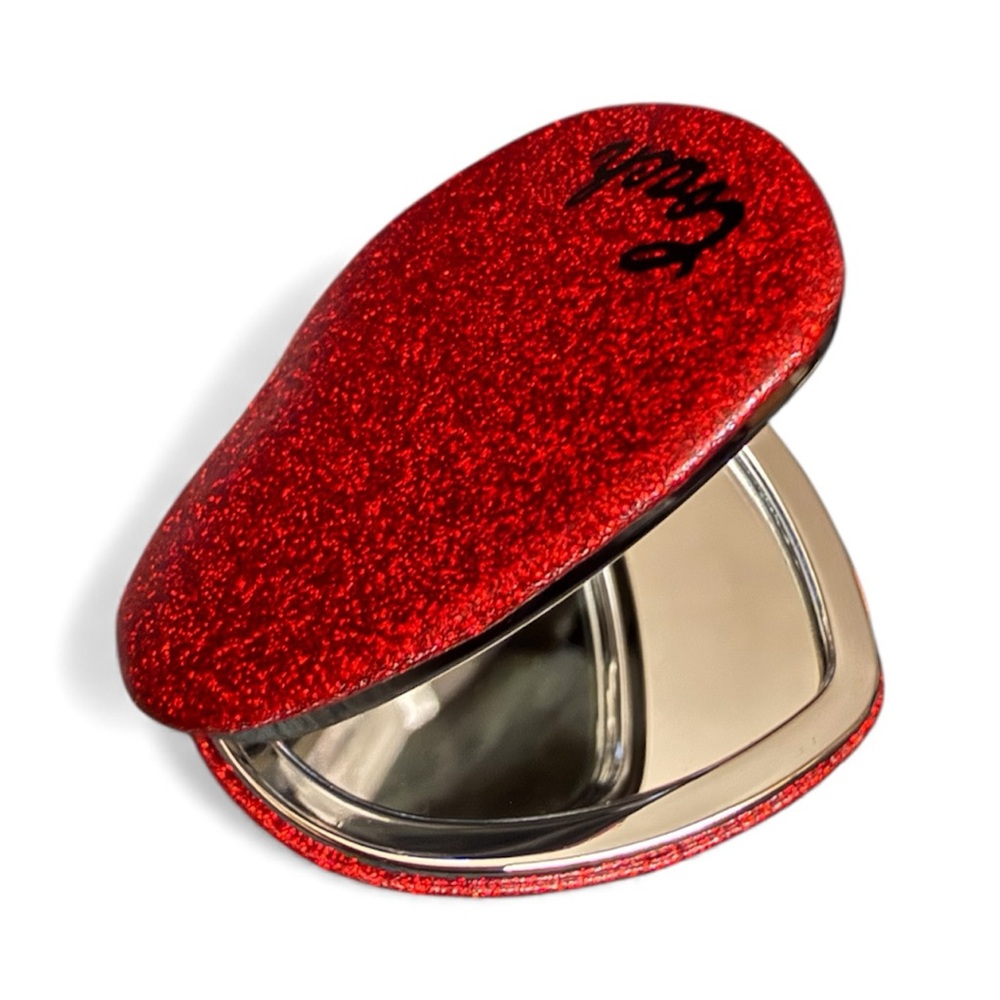 Coach Red Glitter Heart Compact Mirror 🆕 - Picture 4 of 9